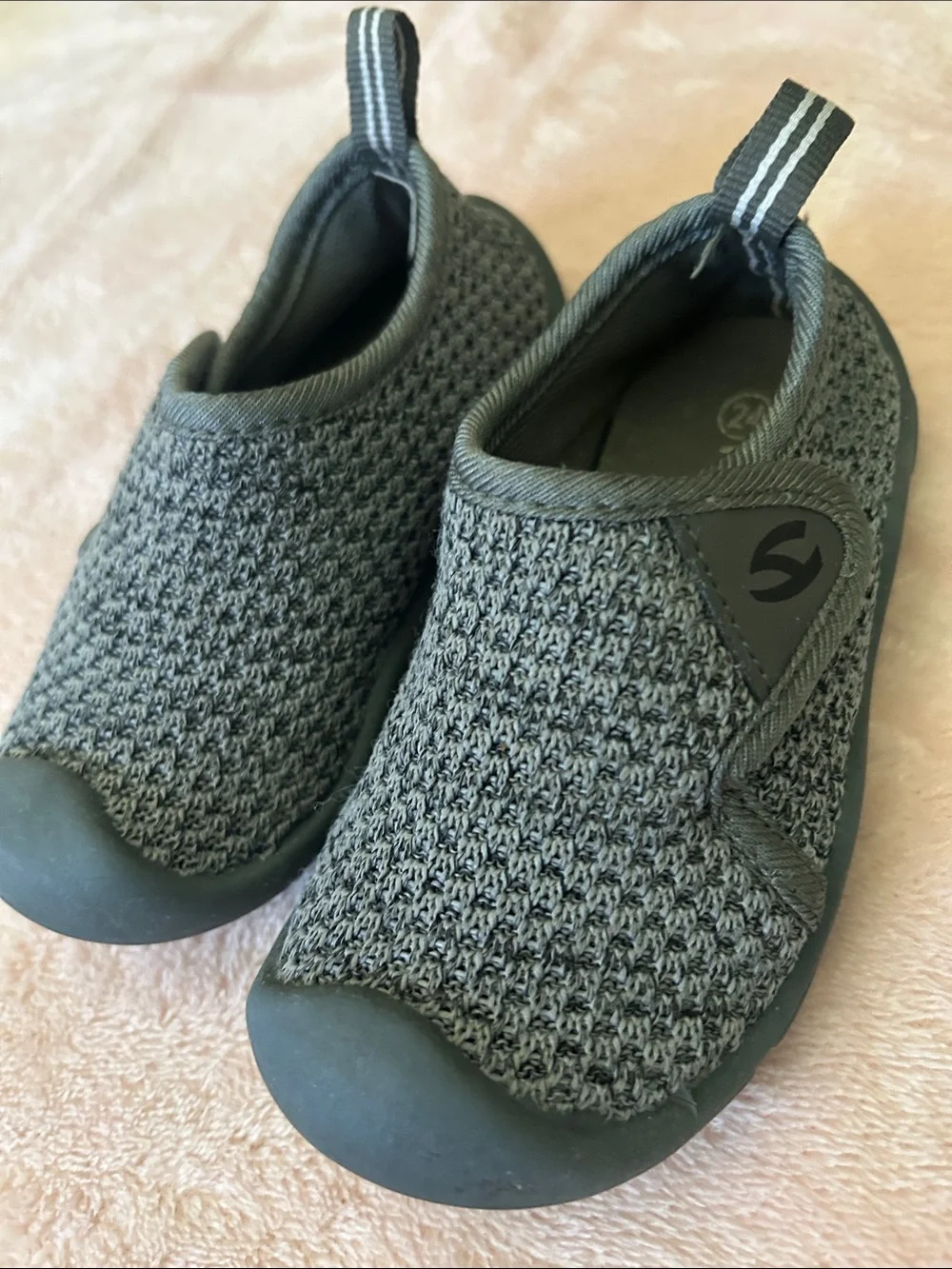Charcoal Gray Slip-On Knit Sneakers